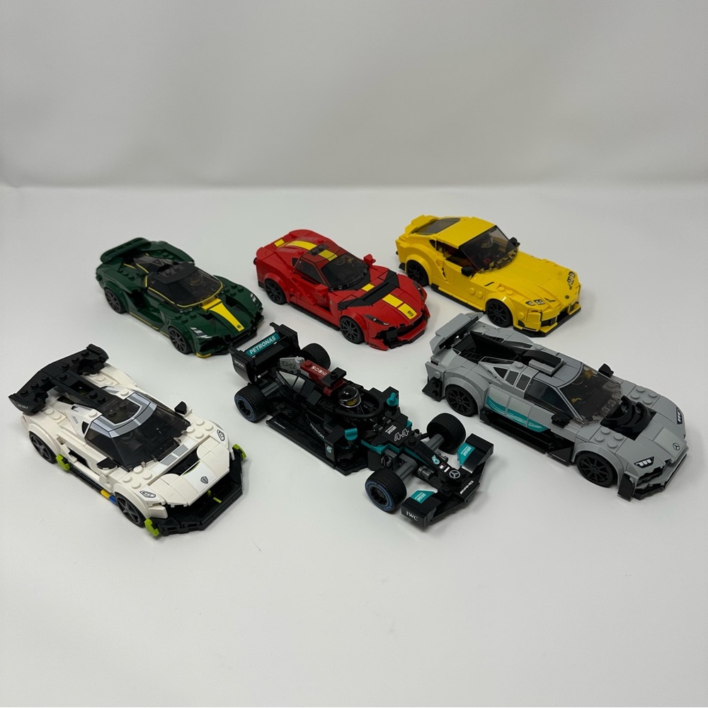 LEGO Speed Champions Lego Set of 6 Ferrari Mercedes Toyota Koenigsegg Lotus